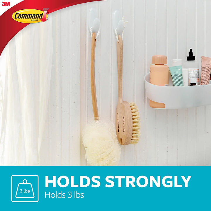BATH18-6ES-INACT Organize Damage-Free Bath Towel Hook Value Pack, Medium, Frosted