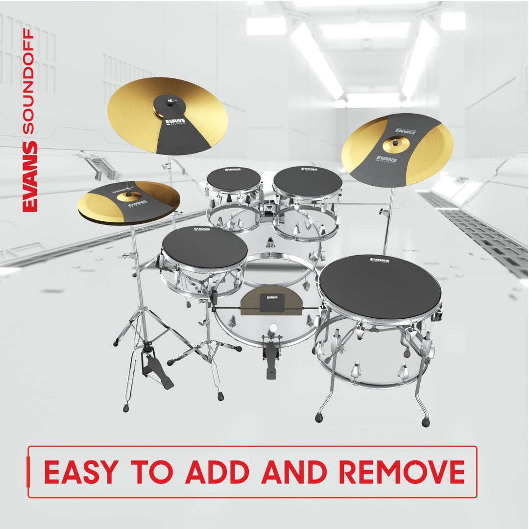 Soundoff Drum Mute Pads - Full Box Drum Pad Set - Drum Mutes Pack - 4 Tom/Snares - Great for Silencing Drum Kits to Practice - Fusion Box Set - 4-Pack