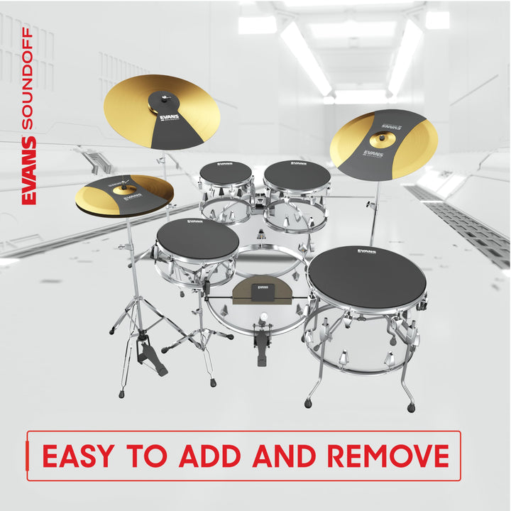 Soundoff Drum Mute Pads - Full Box Drum Pad Set - Drum Mutes Pack - 4 Tom/Snares - Great for Silencing Drum Kits to Practice - Fusion Box Set - 4-Pack