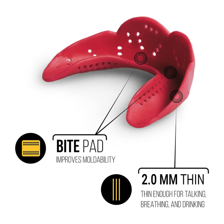 Aero Medium Mouthguard, Royal Blue - 1.6mm Thin - Custom-Molded Fit - Slim Design - Remoldable Up to 20 Times - for Team Sports - Non Toxic