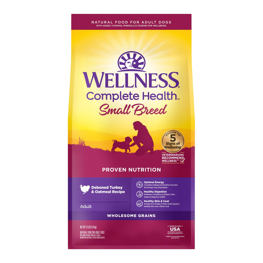 Complete Health Dry Dog Food, Small Breed, Wholesome Grains, Natural, Turkey & Oatmeal Recipe, (12-Pound Bag)