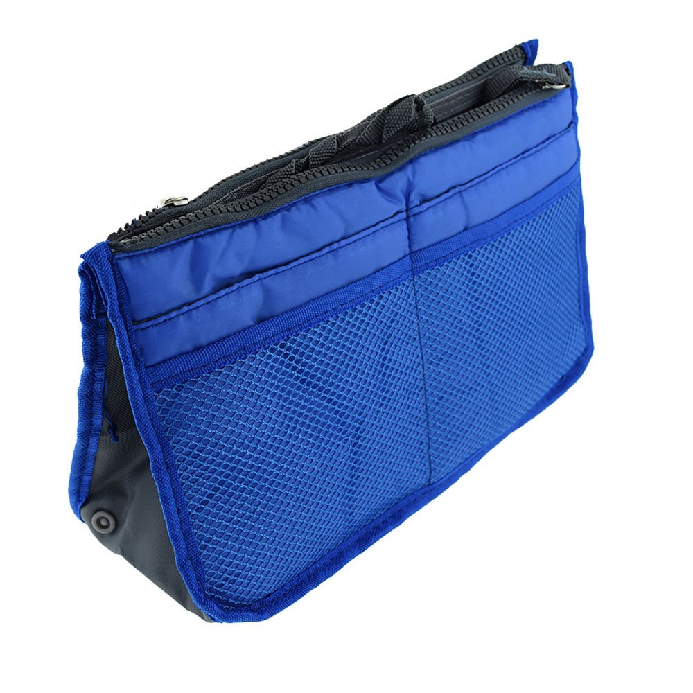 Generic Sapphire: 2 Pack Travel Insert Handbag Purse Large Liner Organizer Tidy Bags Expandable 13 Pocket Handbag Insert Purse Organizer with Handles