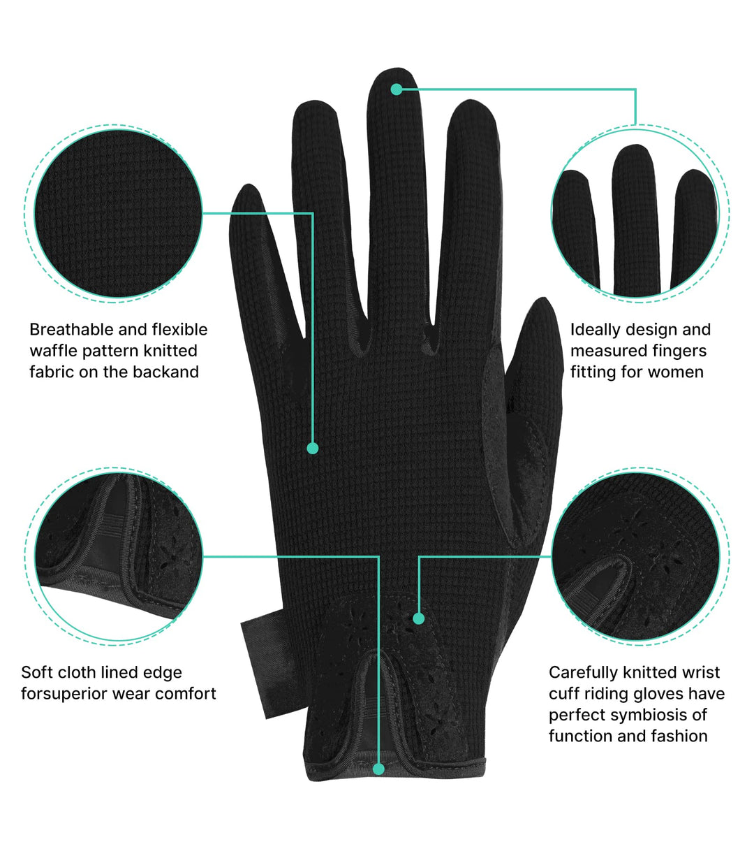 Kids Horse Riding Gloves Girls Youth Equestrian Gloves Summer Winter Outdoor Sports Horseback Riding Glove Cycling Biking Driving Gardening Mittens