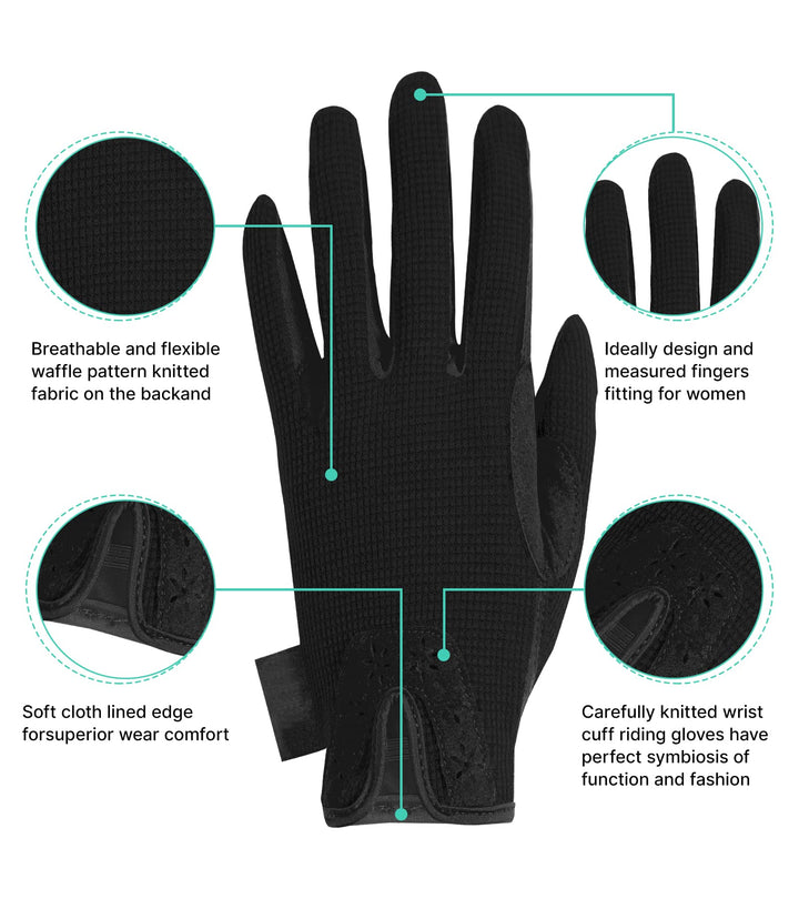 Kids Horse Riding Gloves Girls Youth Equestrian Gloves Summer Winter Outdoor Sports Horseback Riding Glove Cycling Biking Driving Gardening Mittens