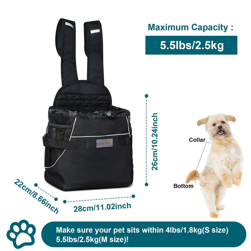 Backpack Adjustable Pet Front Cat Dog Carrier Bag Easy-Fit Traveling Hiking Camping Puppies Outdoor Use Black