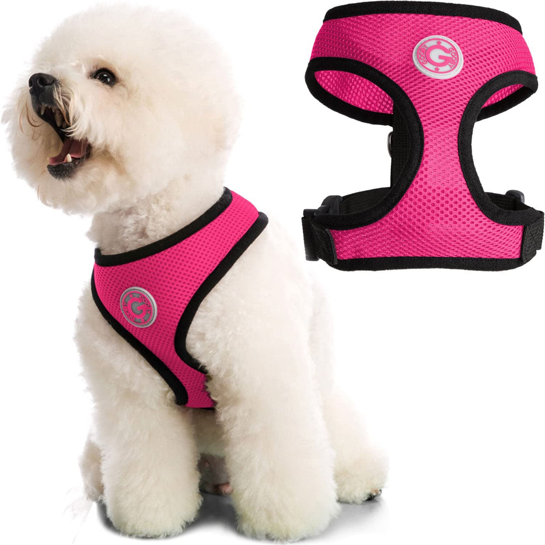 - Soft Mesh Harness, Small Dog Harness with Breathable Mesh, Flamingo Pink, Small