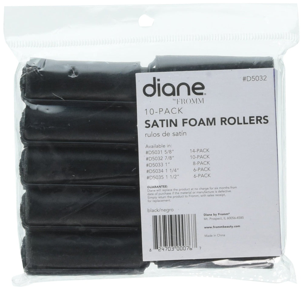 7/8 Inch : Satin Foam Rollers, 7/8 Inch, 10 Count