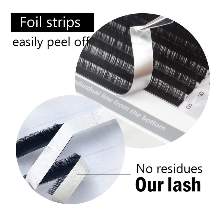 Eyelash Extensions Individual Lashes 0.07 N (M) curl 7-15mm Mix Faux Mink Classic Volume 16 rows Soft Natural