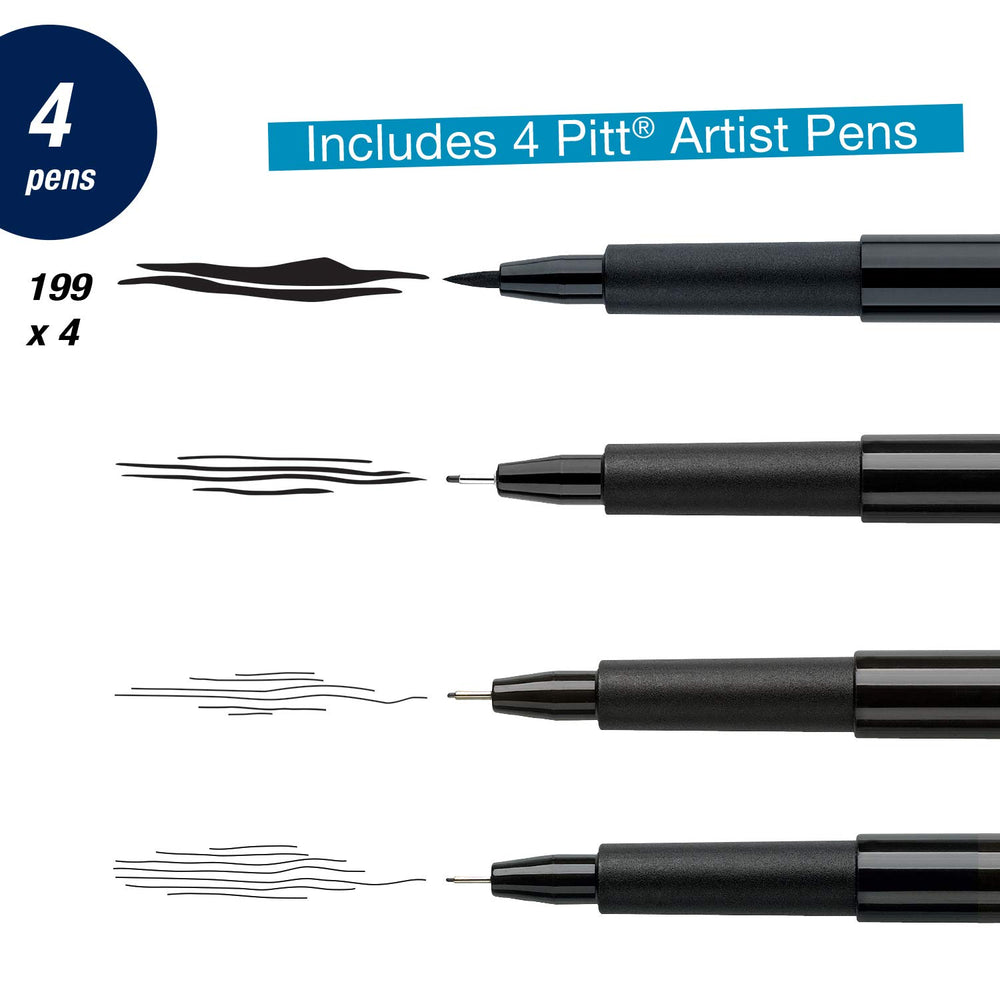 PITT Artist Pen Manga Drawing Set 167132, Black