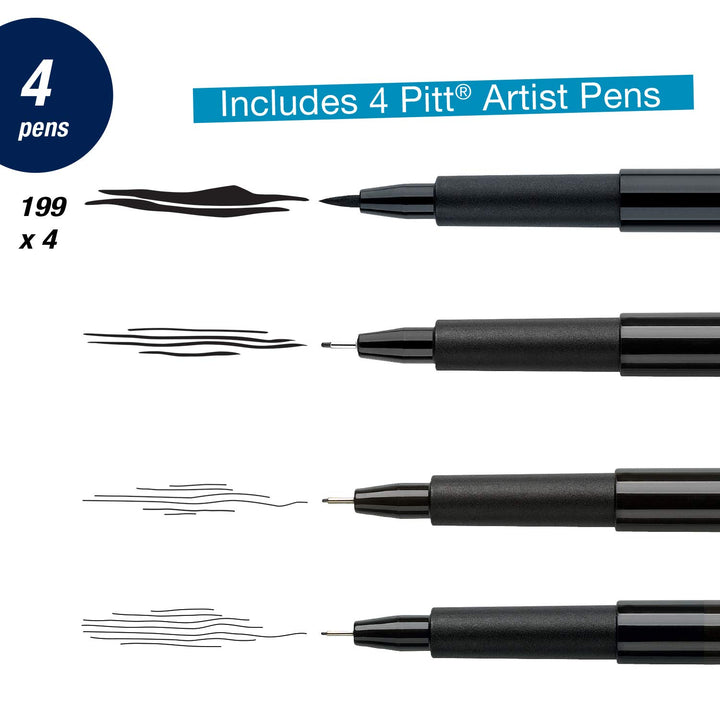 PITT Artist Pen Manga Drawing Set 167132, Black