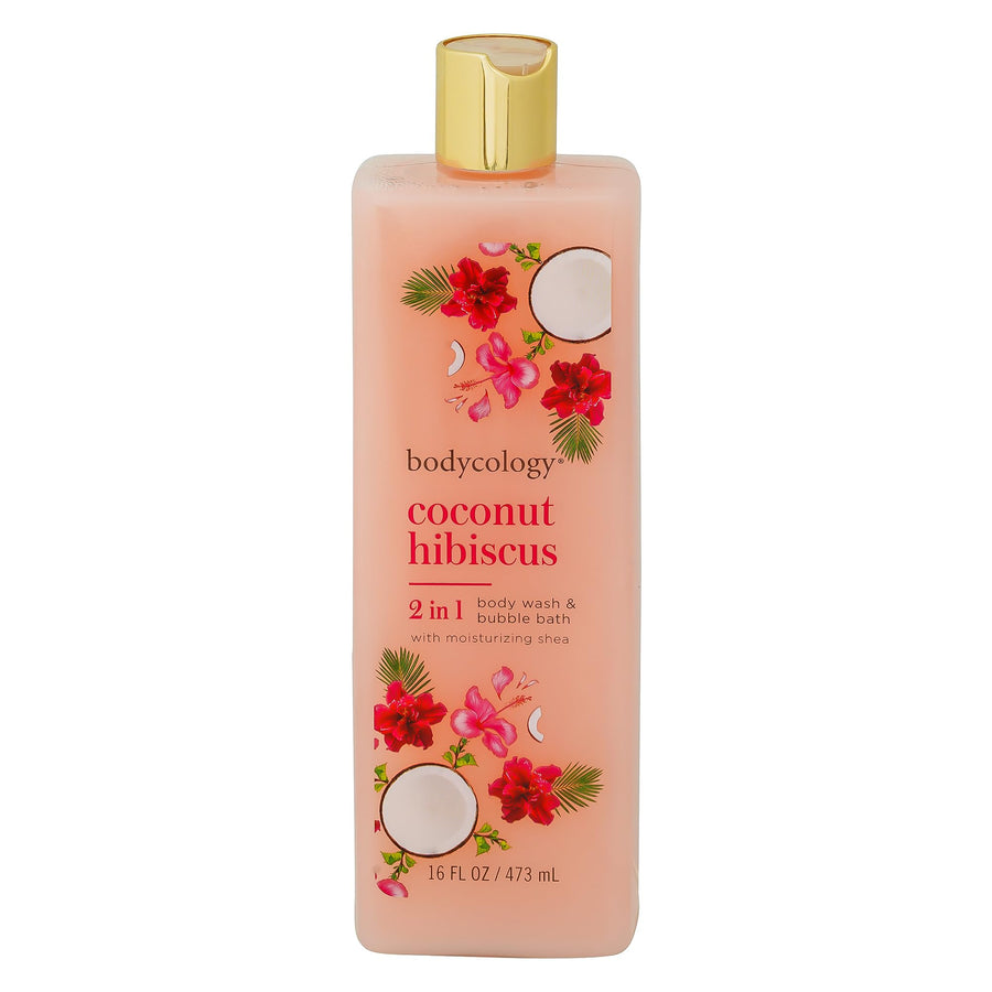 Coconut Hibiscus 2 in 1 Body Wash & Bubble Bath | Gentle Cleansing, Nourishes the Skin, Long-Lasting Fragrance | Paraben & Phthalete Free, Cruelty Free - 473 ml (Pack of 1)