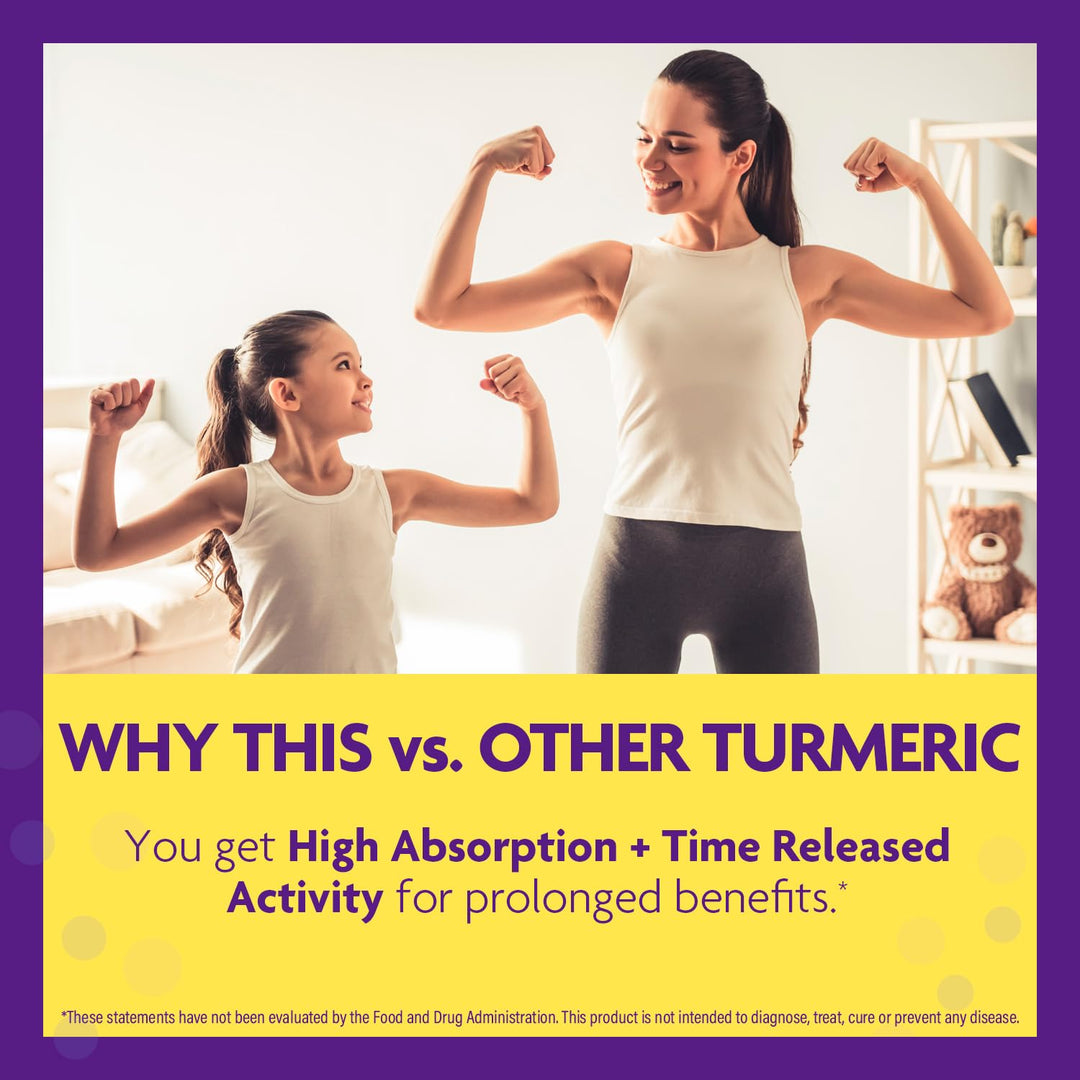 Turmeric Curcumin with Black Pepper Extract - High Absorption Tumeric and Curcumin Supplements with BioPerine, C3 Reduct & Curcumin C3 Complex, Time Release Turmeric Supplement - 100 ct