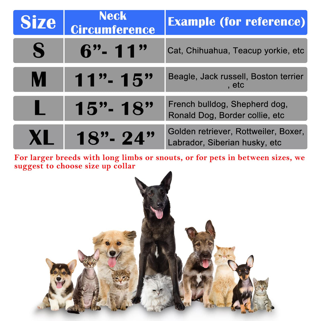 Inflatable Dog Collar, Soft Dog Cone for Dogs After Surgery, Adjustable Blow up Donut E-Collars for Small Medium Large Dogs and Cats