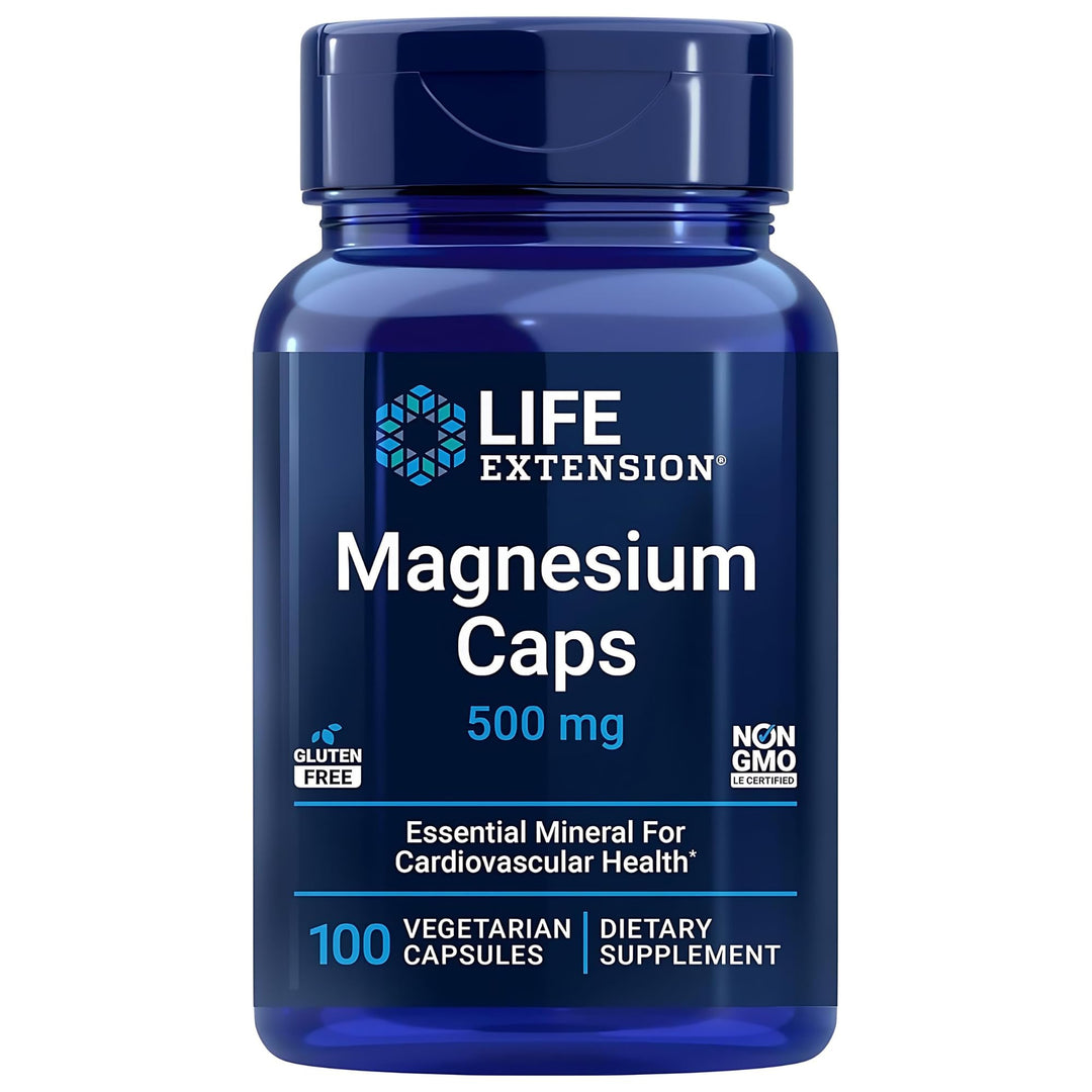 Magnesium Caps, 500 mg, Magnesium Oxide, Magnesium Citrate, Magnesium Succinate, Heart Health, Healthy Bones, Metabolism Support, 100 Vegetarian Capsules