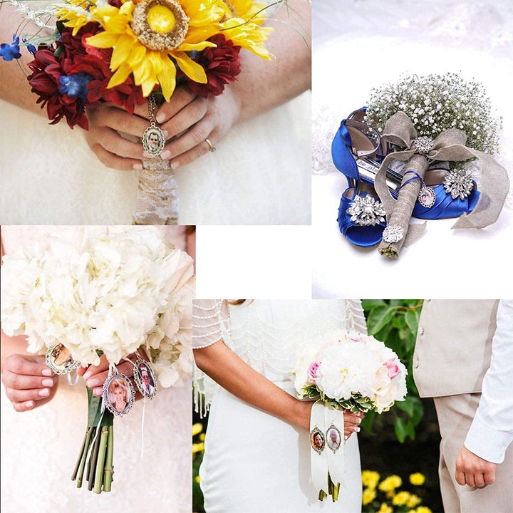 100pcs Bezel Pendant Blanks- 50pcs Drop Pendant Trays Photo Charms Cabochons Blanks with 50pcs Glass Cabochons Clear Dome for Bridal Wedding Bouquet Graduation Cap Jewelry Making