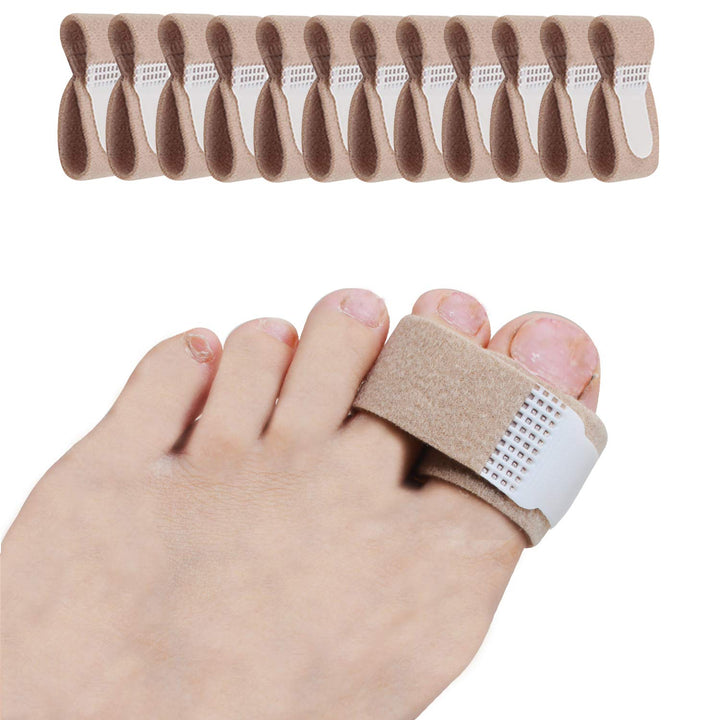 12 Pieces Broken Toe Wraps, Cushioned Bandages, Hammer Toe Separator Splints, Toe Straight, Hammer Toe Wrap, Cushioned Corrector, for Broken Toe, Hammer Toe - L Size