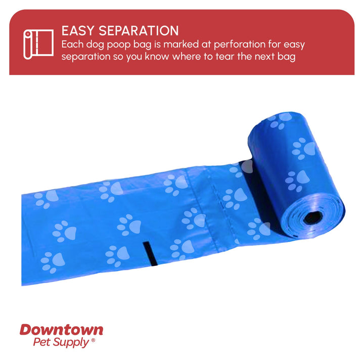 Poop Bags for Dogs with Dispenser, 180 Count - Leak-Proof Dog Waste Bags and Bone-Shaped Dog Poop Bags Holder for Leash - Rainbow with Paw Prints, 12.5 x 8.5