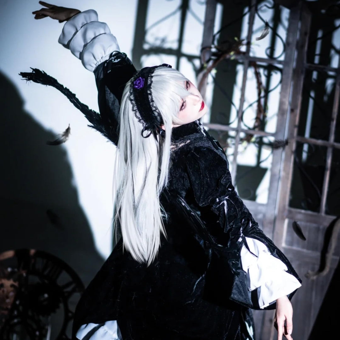 Anangel Gray: Vocaloid 80cm Long Straight Hair Silver Wigs Lolita Gray Cosplay Wig