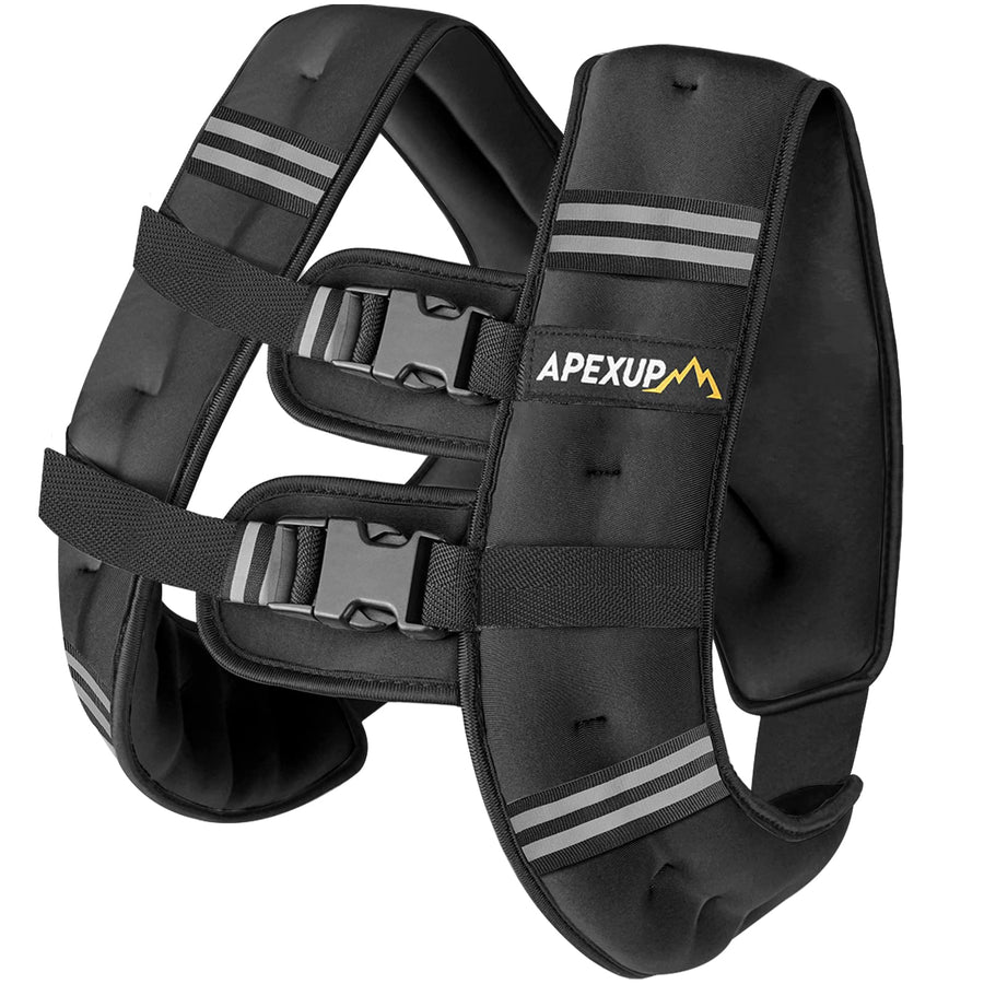 Weighted Vest with 5lbs/10lbs/15lbs/20lbs/25lbs/30lbs Weights and Reflective Stripe, Weight Vest Men Women for Workout, Strength Training, Running (Black, 15lbs)