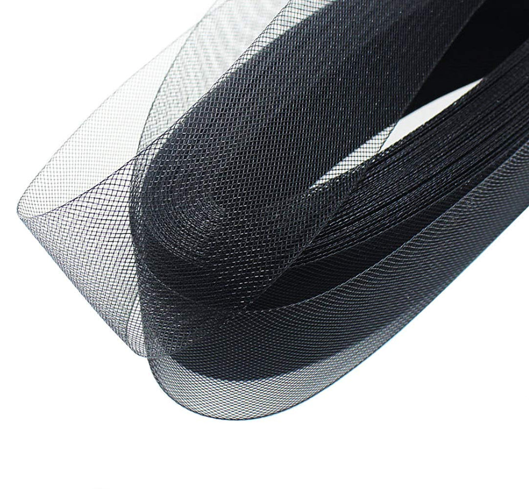 Stiff Horsehair Braid 3 Inch Wide 25 Yards for Polyester Boning Sewing Wedding Dress Dance Gowns Dress Accessories, Black