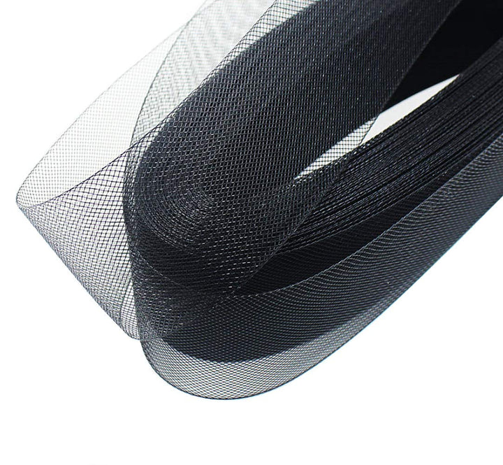 Stiff Horsehair Braid 3 Inch Wide 25 Yards for Polyester Boning Sewing Wedding Dress Dance Gowns Dress Accessories, Black