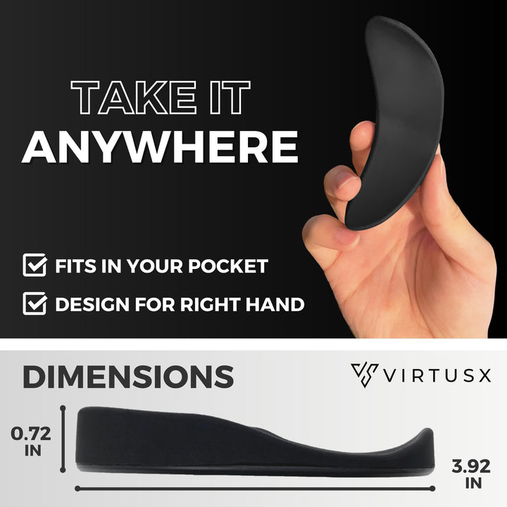 Virtusx Ergonomic Mouse Wrist Rest, Gliding Palm Wrist Support, Sliding Wrist Pad for Office Work, Gaming, Coding. Designed for Carpal Tunnel Syndrome and Pain Relief (Black)