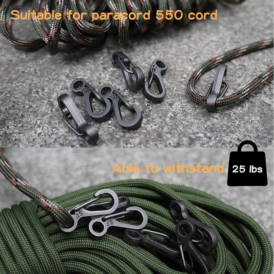 30PCS Mini SF Carabiner Clips Small Spring Snap Hook Tiny Carabiners Buckle Backpack Clasps EDC Keychain for Camping Bottle Using Accessories Paracod Tactical Survival Gear (3 Colors)