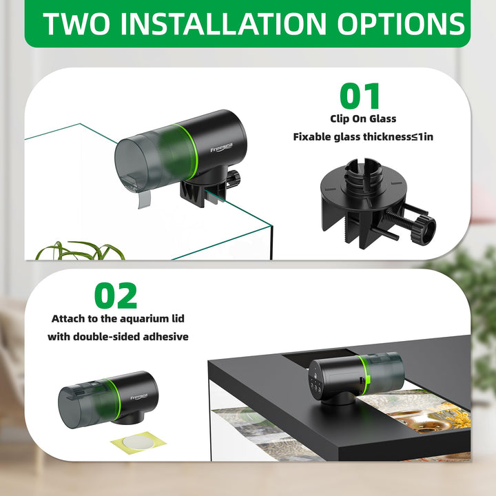 Automatic Fish Feeder for Aquarium: Auto Fish Food Dispenser with Timer for Small Tank Betta Turtle - Battery Vacation Self Feeding for Flakes