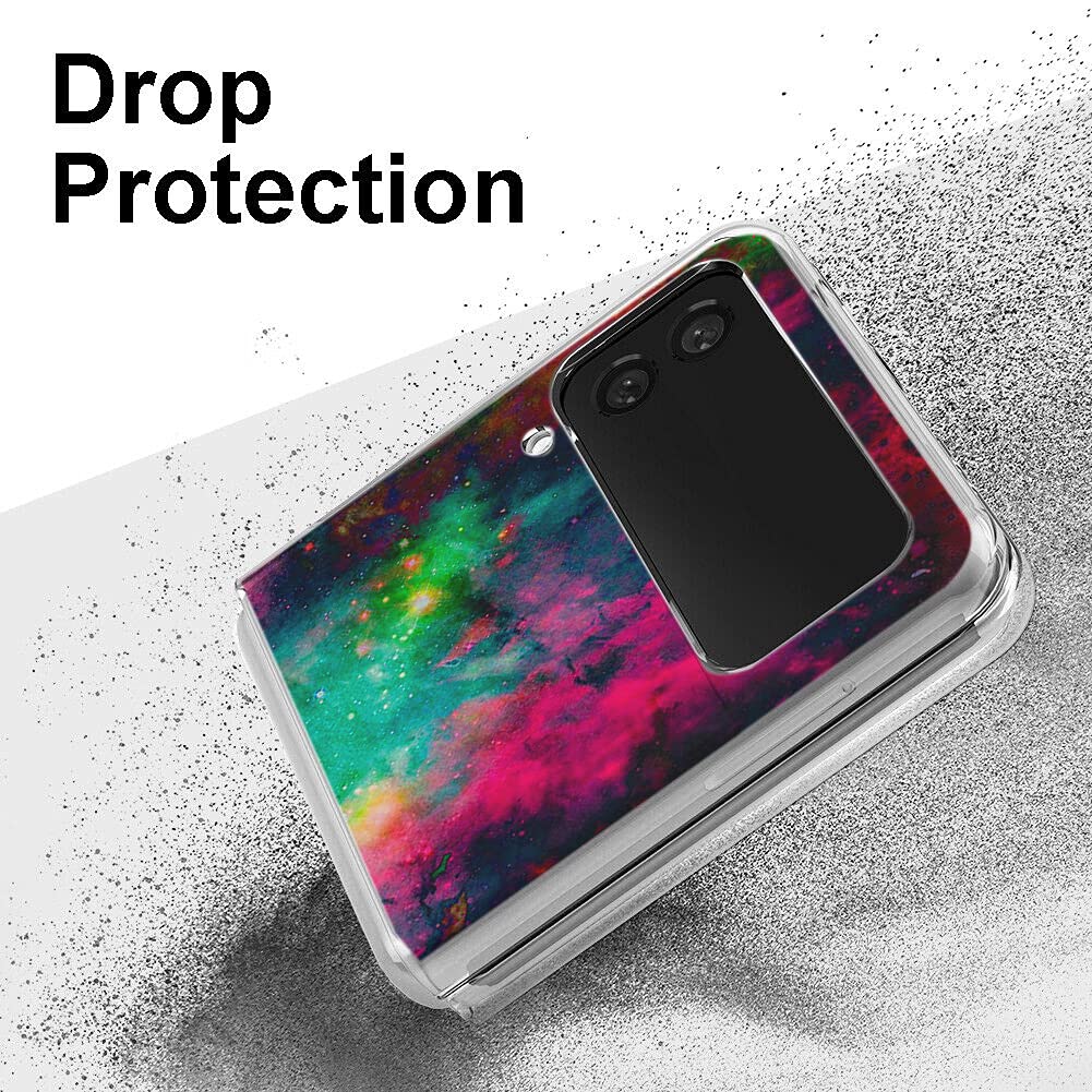 Case for Galaxy Z Flip 3 5G, Colorful Universe Sky Anti-Scratch Solid Hard case Protective Shookproof Phone Cover for Samsung Galaxy Z Flip 3 5G