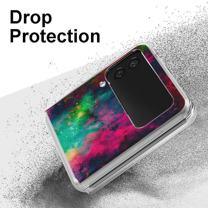 Case for Galaxy Z Flip 3 5G, Colorful Universe Sky Anti-Scratch Solid Hard case Protective Shookproof Phone Cover for Samsung Galaxy Z Flip 3 5G