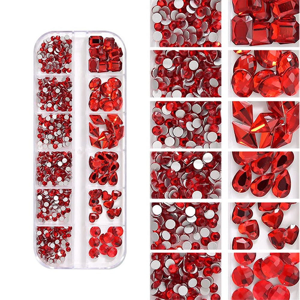 2 Box Flat Back Indicolite And Red Nail Rhinestones And Crystals Stones For Nails Crafts With Picker Pencil Red Rhinestones For Makeup Face Gems Red Indicolite Crystals Flatback Rhinestones