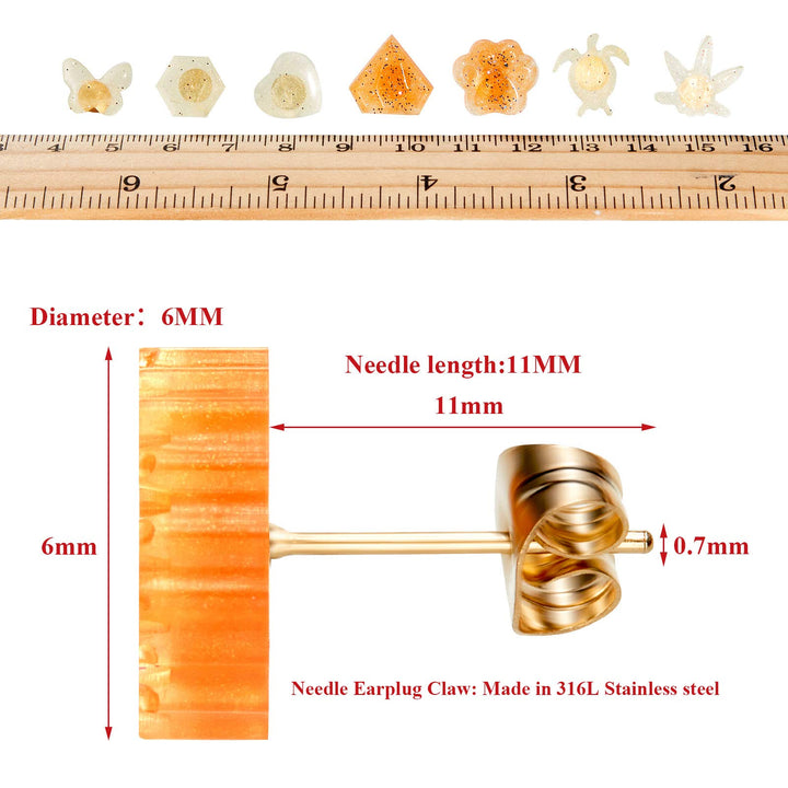 16 Pieces Earring Stud Resin Molds Earrings Resin Mould Resin Charms Casting Mould, 20 Pieces Stainless Steel Stud Earrings, and 30 Pieces Earring Backs Butterfly Earring Stoppers for Jewelry Making