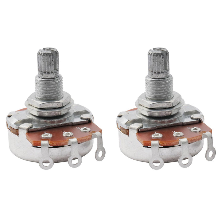 Full Size A500K Guitar Potentiometers Long Split Shaft Pots for Fender Stratocaster Telecaster Les Paul LP Electric Guitar Bass (Pack of 2)