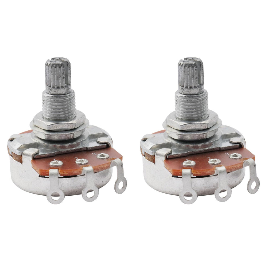 Full Size A500K Guitar Potentiometers Long Split Shaft Pots for Fender Stratocaster Telecaster Les Paul LP Electric Guitar Bass (Pack of 2)