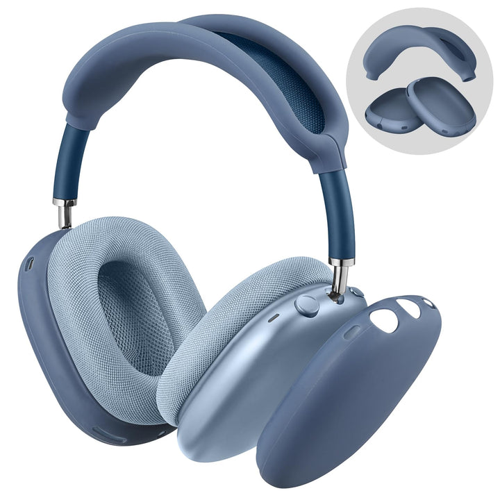 Silicone Case Cover for AirPods Max Headphones, Anti-Scratch Ear Cups Cover and Headband Cover for AirPods Max, Accessories Skin Protector for AirPods Max (Dark Blue)
