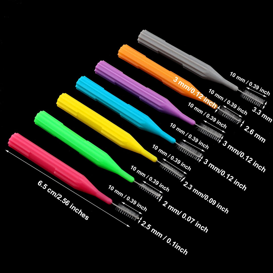 100 Pieces Braces Brush for Cleaner Interdental Brush Toothpick Dental Flossing Head Oral Hygiene Flosser Tooth Cleaning Tool (Stylish Colors)