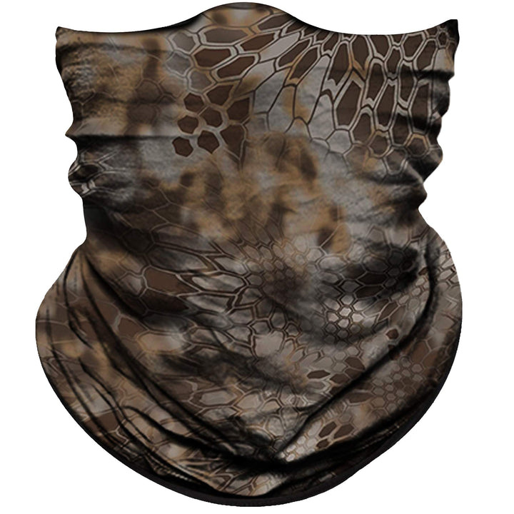 Face Mask for Sun Dust Wind Protection Breathable Seamless Face Mask Headband Bandana for Men Women Thin Neck Gaiter for Motorcycle Fishing Hunting Outdoor Sport (Python Skin Deep Brown)