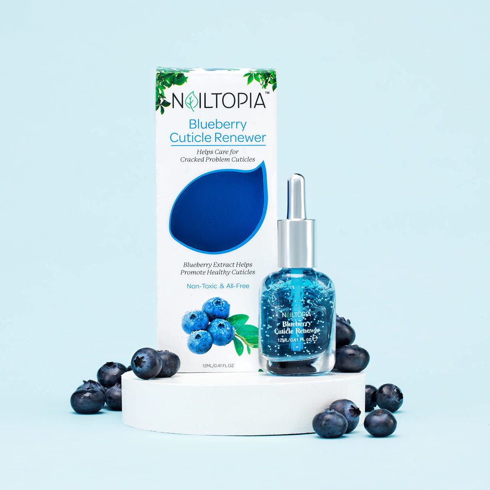 - Cuticle Renewer - For Cracked and Problem Cuticles - Plant-Based, Non Toxic, Bio-Sourced, Growth & Strengthening Superfood Treatment - Blueberry Extract (Clear) - 0.41 oz