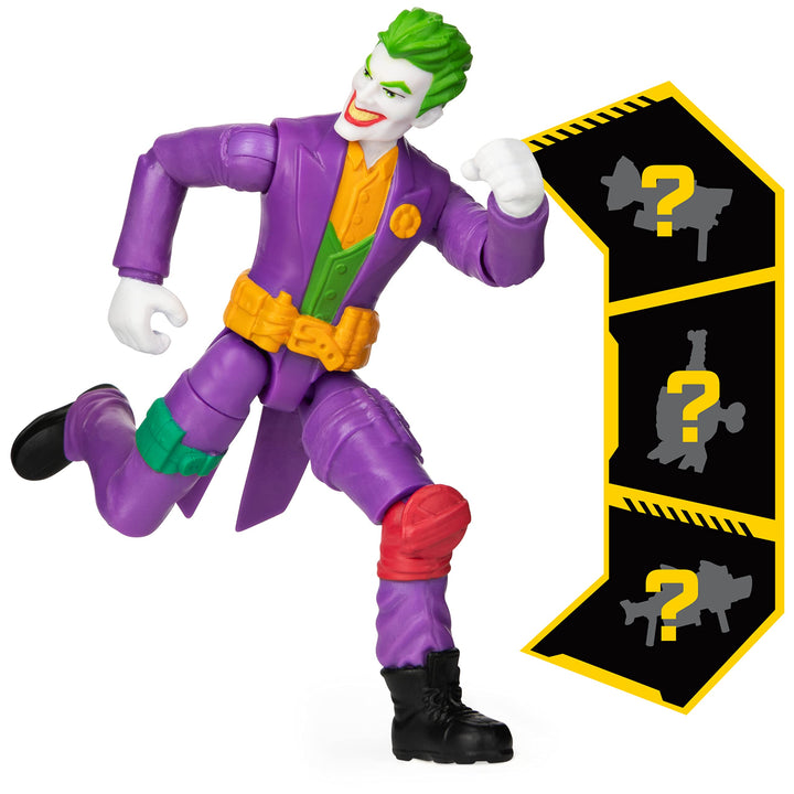 Batman 4-inch Robin and The Joker Action Figures for Boys with 6 Mystery Accessories, Kids Toys for Boys Aged 3 and up