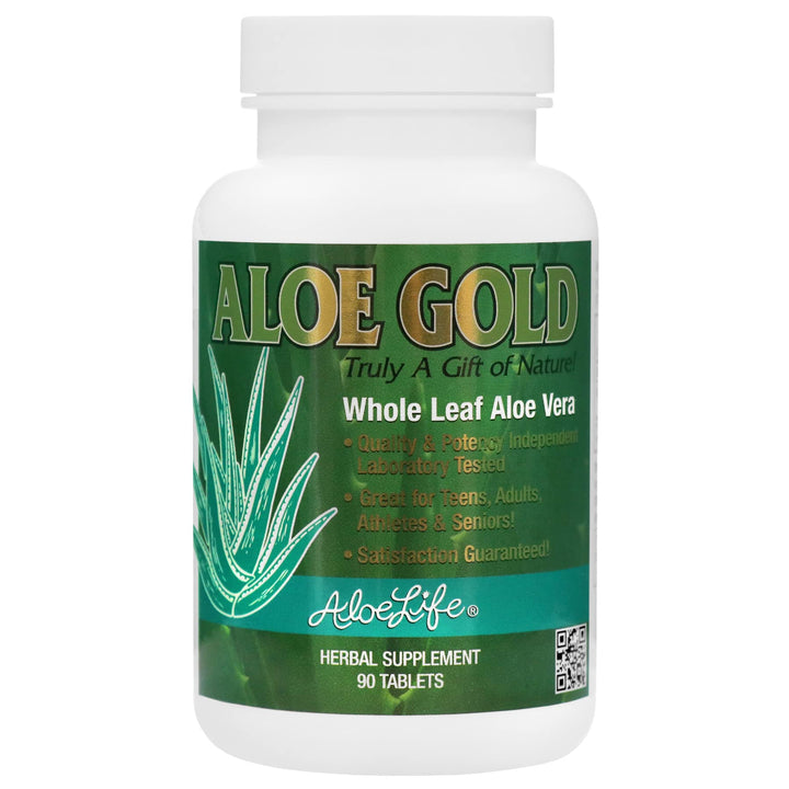 - Aloe Gold Tablets, Immune Support & Healthy Herbal Bitters, Supports Proper Digestion, Promotes Energy & Body Wellness, Certified Organically Grown Whole Leaf Aloe Vera Leaves (90 Tablets)