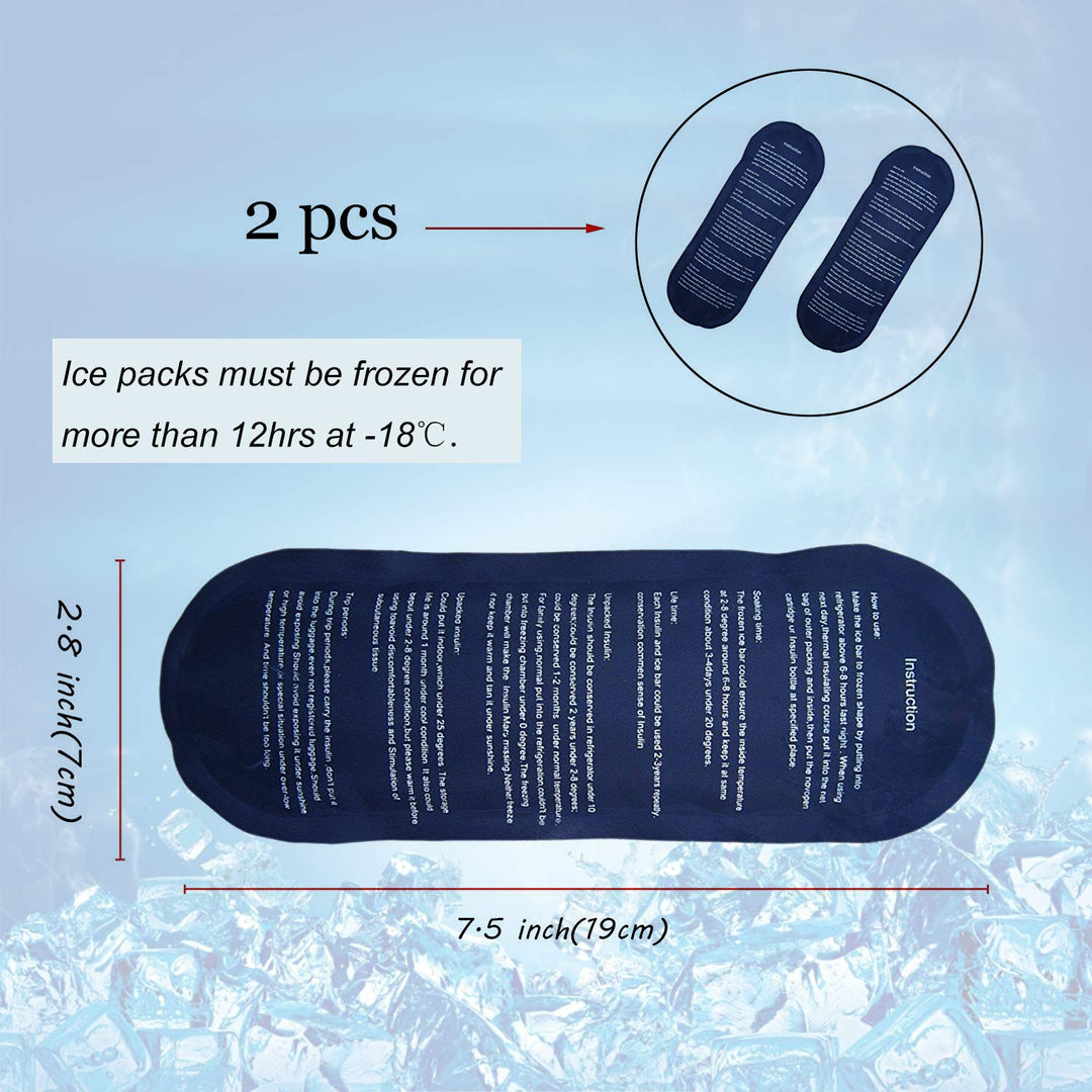 Insulin Cooler Travel Case Diabetic Medication Cooler with 2 Ice Pack and Insulation Liner (Navy)