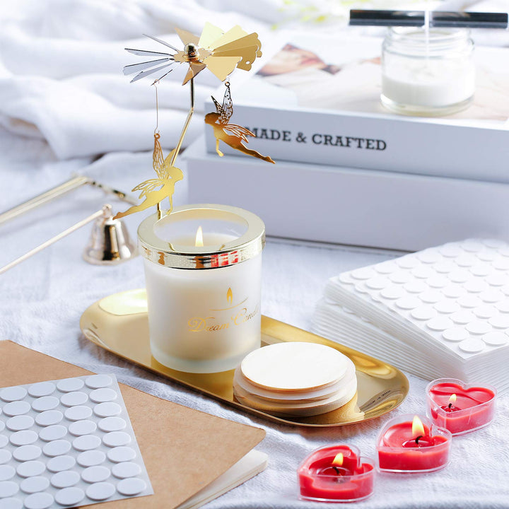 1120 Pieces 20 Sheets Candle Wick Stickers 15 mm Candle Making Sticker Double-Sided Heat Resistance Stickers Hot Wax Wick Stickers for Candle Making