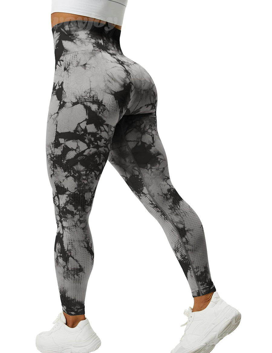 Tie-Dye Leggings for Women High Waisted Yoga Pants,TIK Tok Pant for Women Peach Butt Lifting Leggings