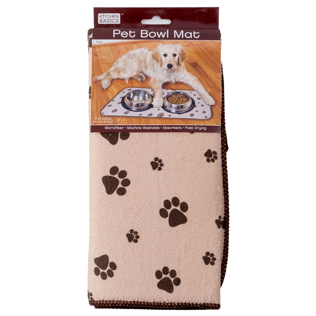 Microfiber Pet Bowl Feeding Mat, Anti-Skid and Absorbent, 10 Inch x 20 Inch