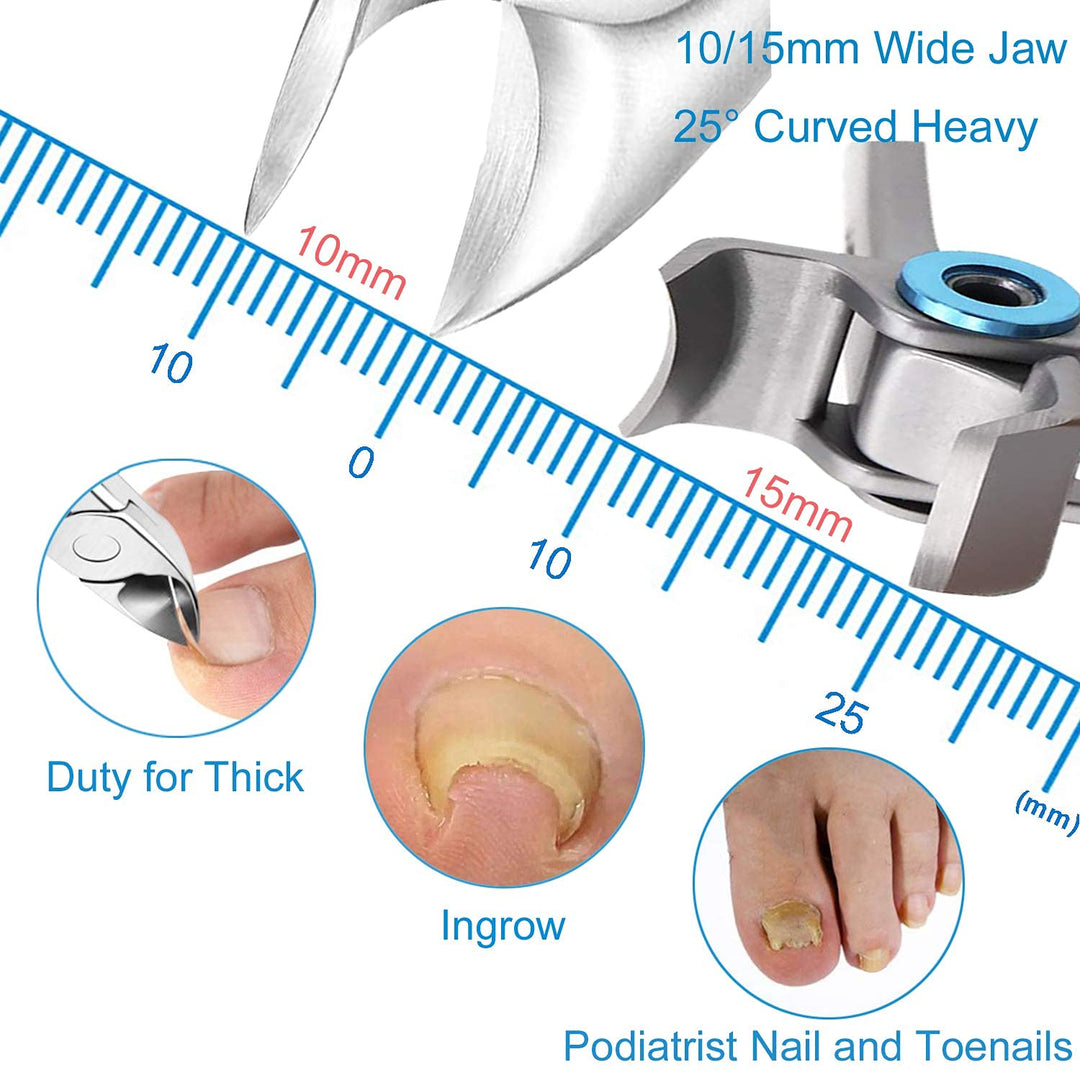 Thick Toenail Clippers, Mens Nail Clippers for Large Big Thick Nail and Toenail Senior Nail Clippers with Easy Grip Rubber Handle for Podiatrist/Ingrown/Seniors/Adult