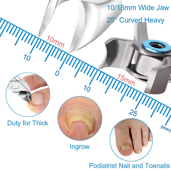 Thick Toenail Clippers, Mens Nail Clippers for Large Big Thick Nail and Toenail Senior Nail Clippers with Easy Grip Rubber Handle for Podiatrist/Ingrown/Seniors/Adult