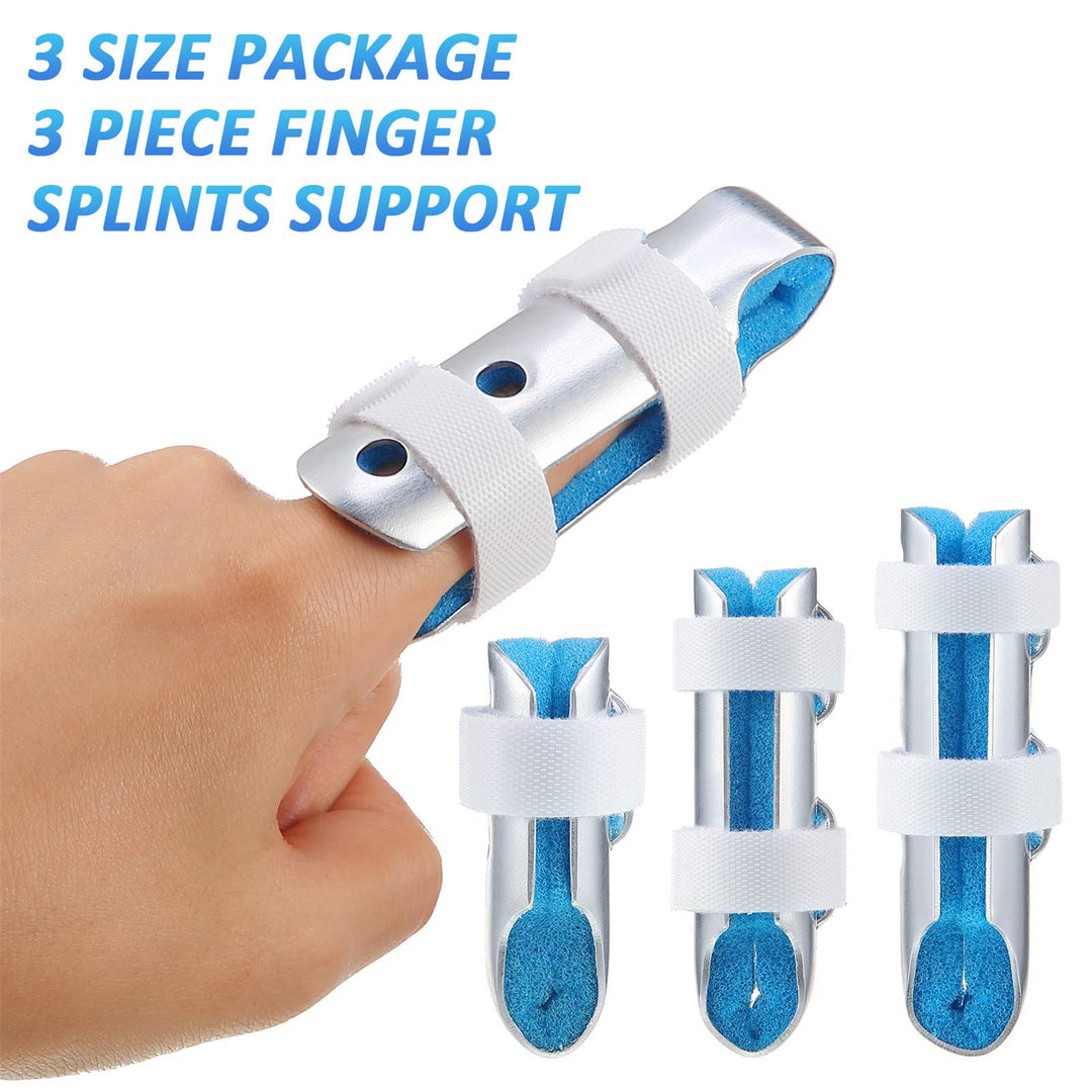 3 Pieces Finger Splint Metal Finger Support Finger Immobilizer for Adults Children Finger