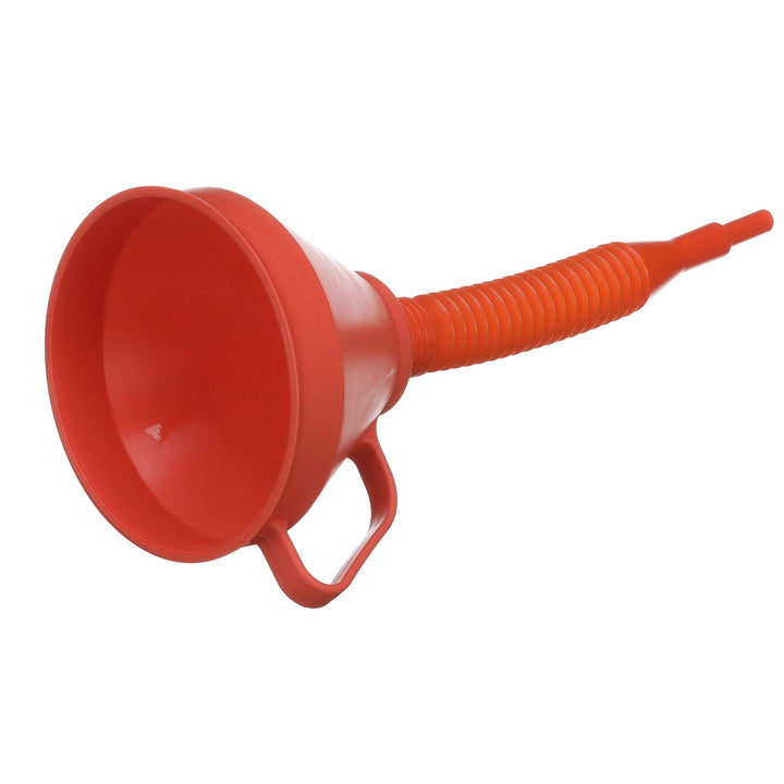 14580-1 Marine Non-Splashing Filter Funnel with Handle and Long Flexible Nozzle, Red Finish
