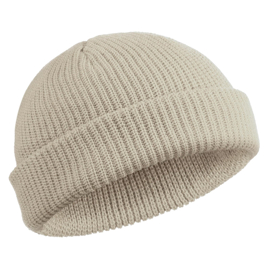 Trawler Beanie Watch Hat Roll-up Edge Skullcap Fisherman Beanie for Women Men(Beige,1 Piece)