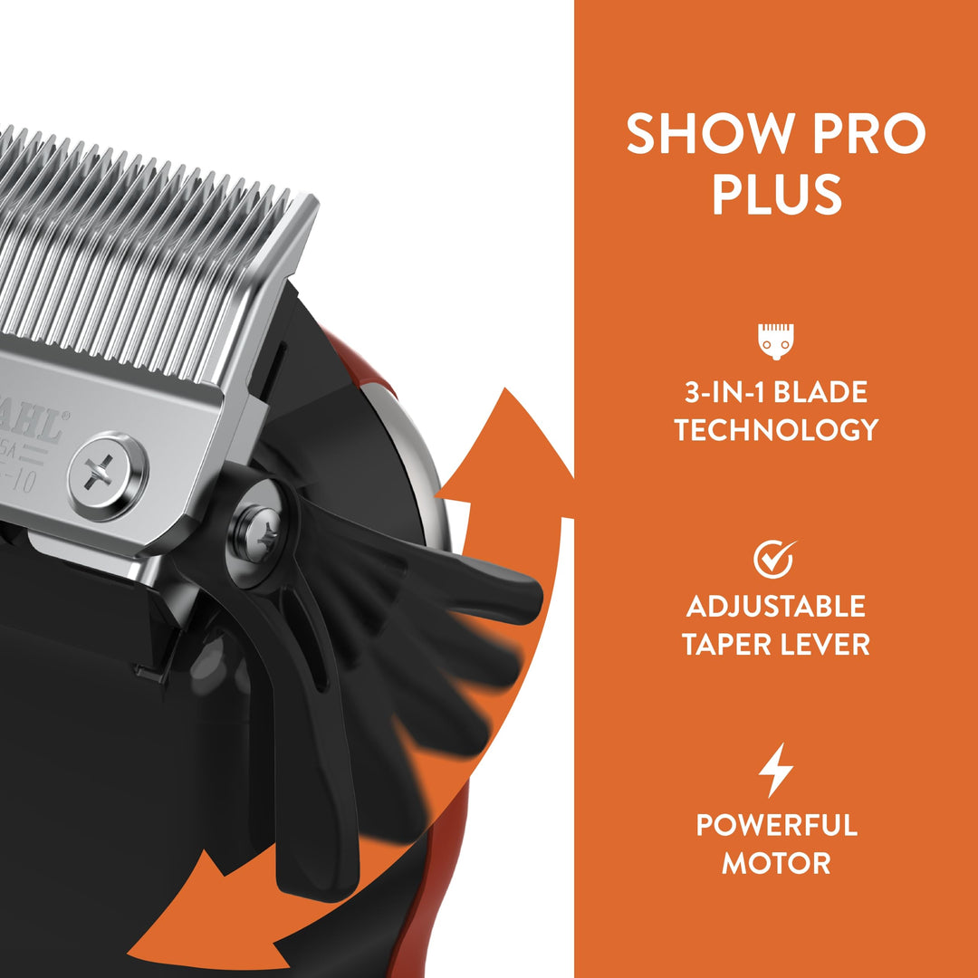 Professional Animal Deluxe U-Clip Pet, Dog, & Cat Clipper & Grooming Kit - Red and Chrome